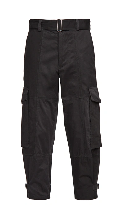 Shop Jw Anderson Tapered Cargo Trousers In Black