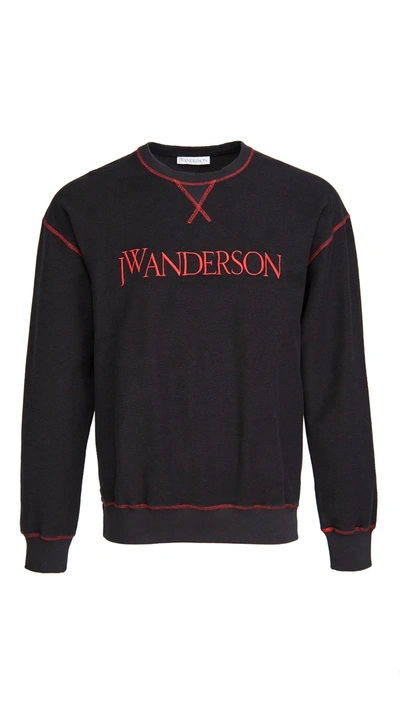 Shop Jw Anderson Inside Out Contrast Sweatshirt In Black