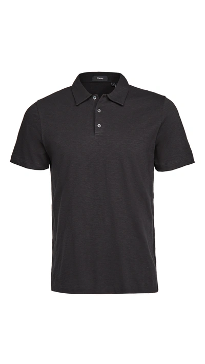 Shop Theory Bron Cosmos Polo Shirt In Black