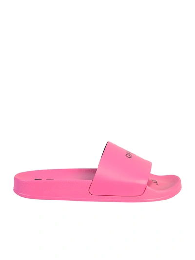 Shop Off-white Printed Slide Sandals In Pink
