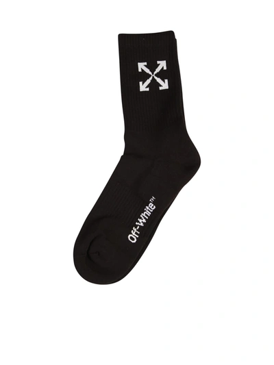 Shop Off-white Branded Socks In Black