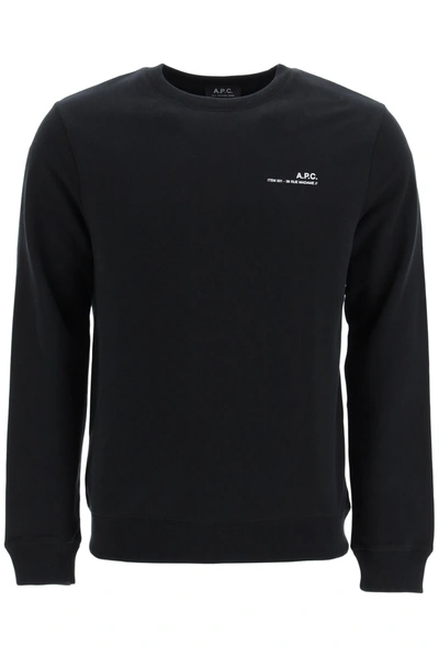 Shop A.p.c. Item 001 Sweatshirt With Logo Print In Noir (black)