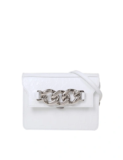Shop N°21 N ° 21 Draft Shoulder Bag In Crocodile Effect Leather In White