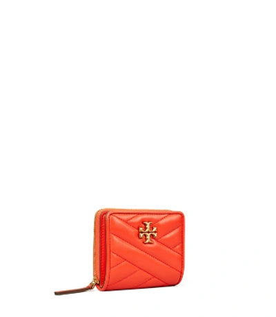 Shop Tory Burch Kira Chevron Bi-fold Wallet In Bright Samba