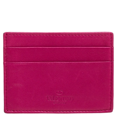 Pre-owned Valentino Garavani Pink Leather Card Holder