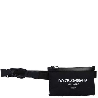 Pre-owned Dolce & Gabbana Black Nylon Logo Belt Bag