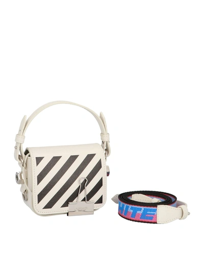 Shop Off-white Diag Baby Flap Bag In White