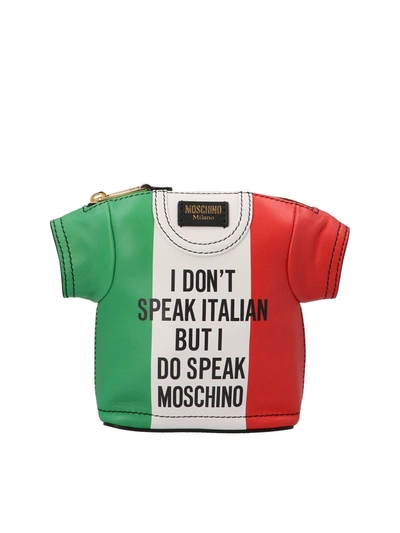 Shop Moschino Italian Slogan T-shirt Bag In Multicolor