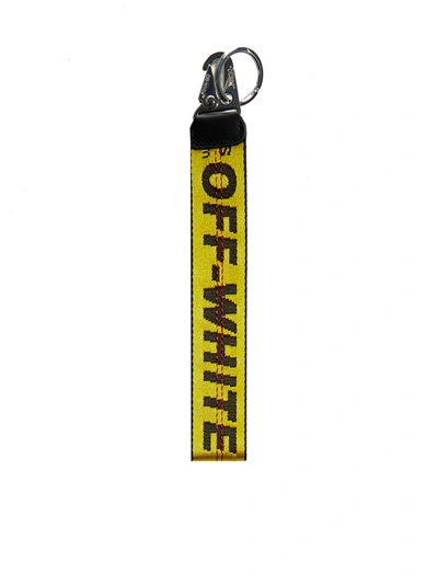 Shop Off-white Keyring In Yellow Black