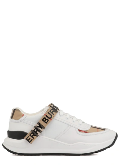 Shop Burberry Ronnie Low Check Sneaker In Archive Beige/white