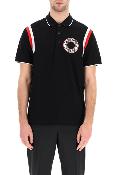 Shop Burberry Polo Shirt With Logo In Black (black)