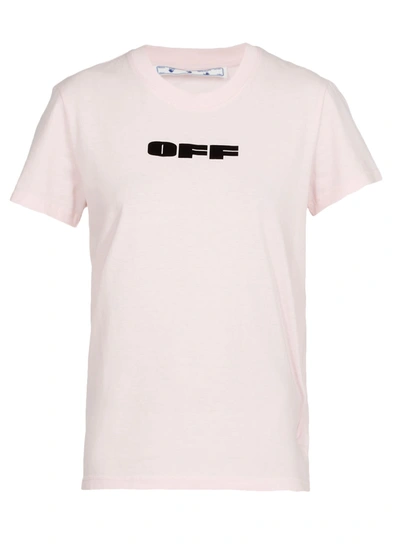 Shop Off-white Logo T-shirt In Pink Black