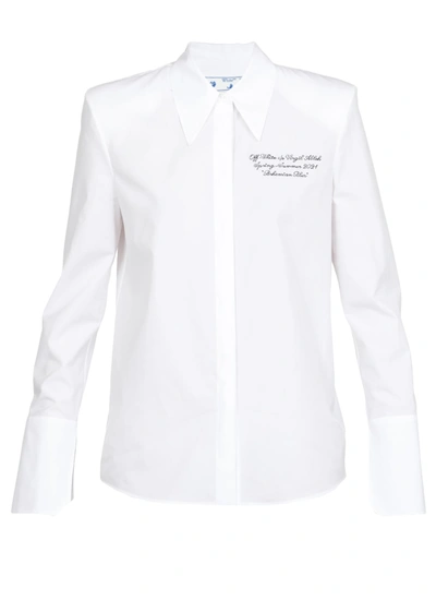 Shop Off-white Cotton Poplin Shirt In White Blac