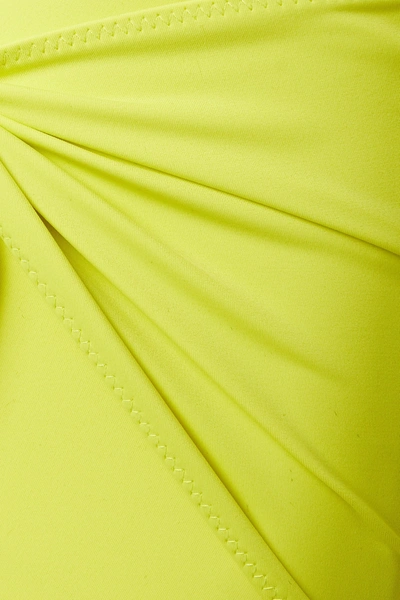 Shop Norma Kamali Tie-front Bikini Briefs In Chartreuse