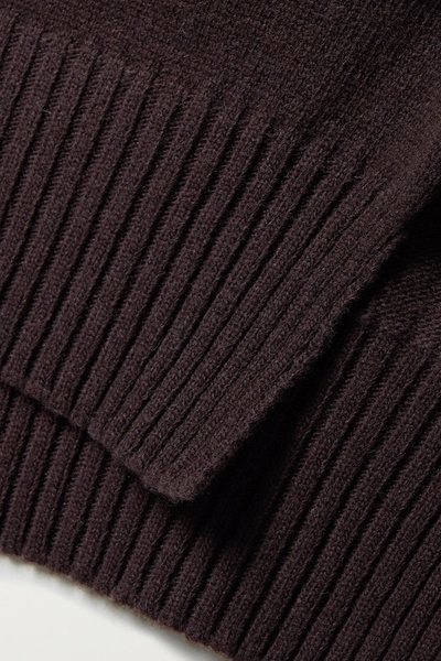 Shop The Frankie Shop Wool-blend Turtleneck Sweater In Dark Brown