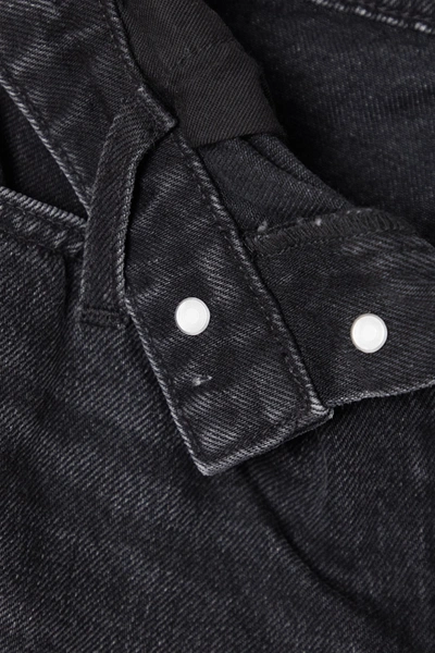 Alexander Wang Bite Distressed Denim Shorts In Charcoal