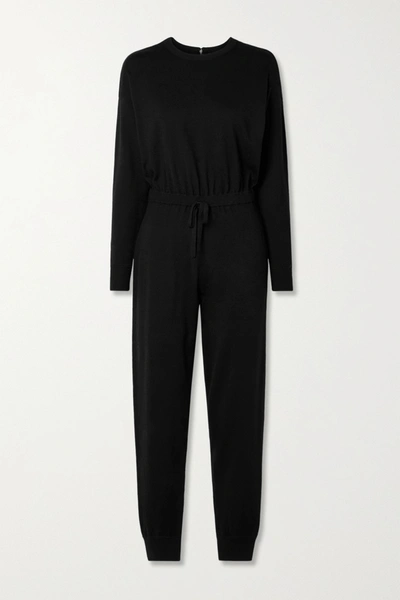 Shop Alice And Olivia Nikita Wool-blend Jumpsuit In Black
