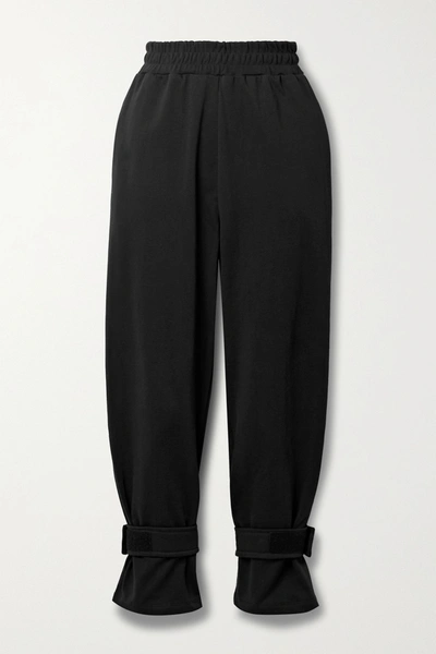 Shop The Frankie Shop French Cotton-terry Track Pants In Black