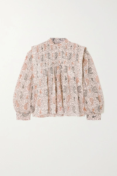 Isabel Marant Étoile Vega Pleated Paisley-print Cotton-voile Blouse In  Ivory Multi | ModeSens