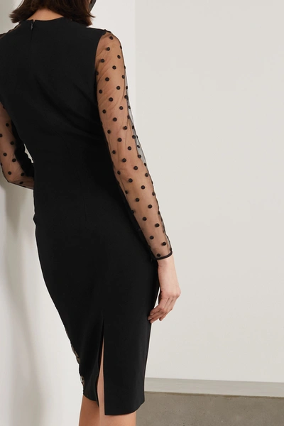 Shop Stella Mccartney + Net Sustain Arielle Cady And Embroidered Tulle Dress In Black