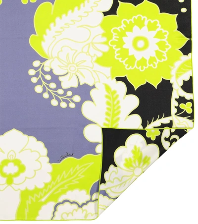 Shop Valentino Floral Silk Twill Scarf In Multicoloured