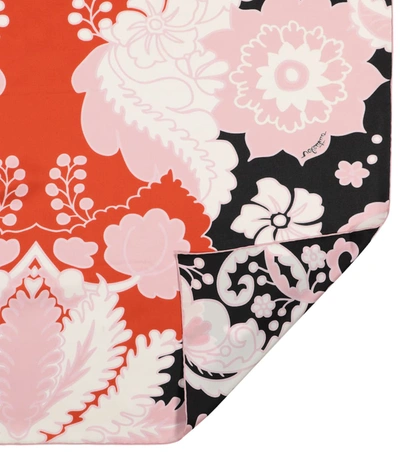 Shop Valentino Floral Silk Twill Scarf In Multicoloured