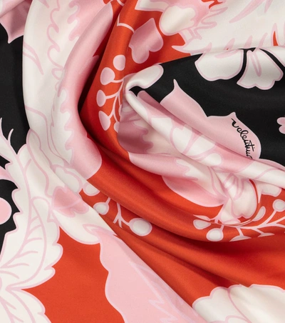 Shop Valentino Floral Silk Twill Scarf In Multicoloured