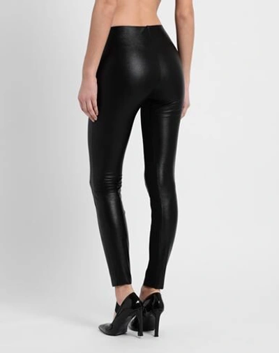 Shop Karl Lagerfeld Metallic Faux Stretch Leggings Woman Leggings Black Size 8 Polyurethane