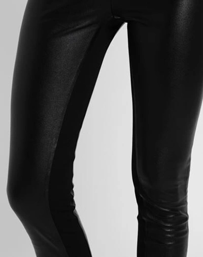 Shop Karl Lagerfeld Metallic Faux Stretch Leggings Woman Leggings Black Size 8 Polyurethane