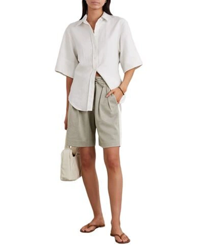 Shop Ninety Percent Woman Shorts & Bermuda Shorts Military Green Size S Organic Cotton, Viscose, Elastane