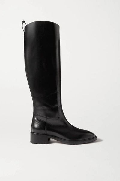 Shop Aeyde Tammy Leather Knee Boots In Black
