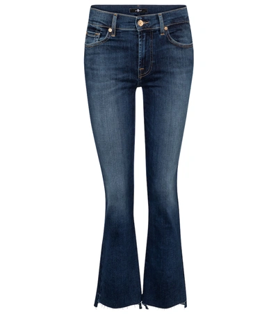 Shop 7 For All Mankind Slim Illusion Mid-rise Bootcut Jeans In Blue