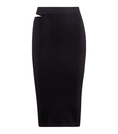 Shop Helmut Lang Cutout Jersey Miniskirt In Black