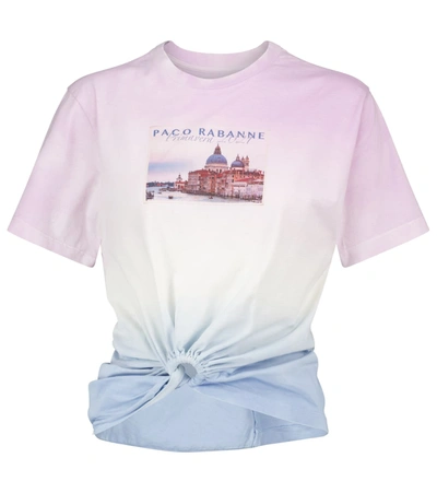 Shop Paco Rabanne Printed Cotton Jersey T-shirt In Multicoloured