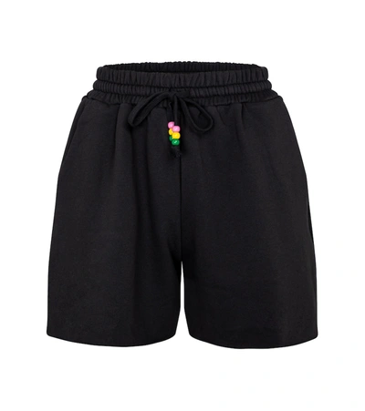 Shop Staud Cotton Jersey Shorts In Black