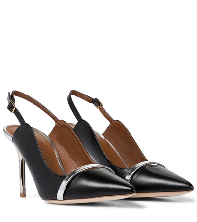 Shop Malone Souliers Marion 85 Leather Slingback Pumps In Black