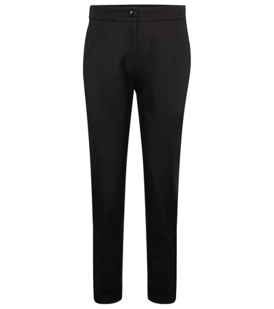 Shop Etro High-rise Slim Cotton Pants In Black