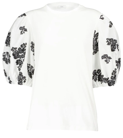 Shop Erdem Theodora Fil-coupé Cotton T-shirt In White
