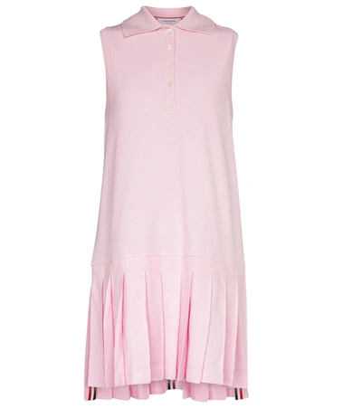 Shop Thom Browne Cotton Polo Minidress In Pink