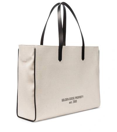 Shop Golden Goose California Printed Canvas Tote In White
