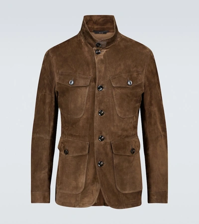 Shop Tom Ford Suede Jacket In Beige