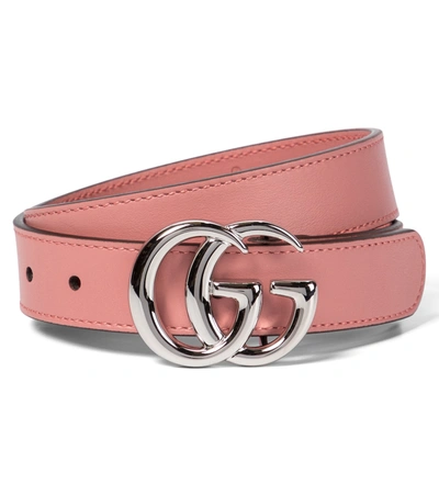 Shop Gucci Gg Leather Belt In Pink
