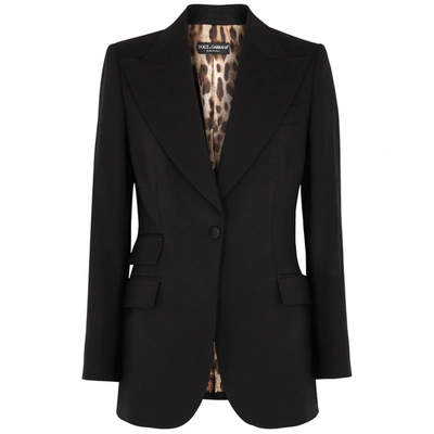 Shop Dolce & Gabbana Black Stretch-wool Blazer