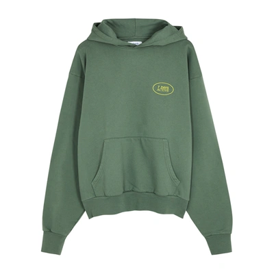 Shop 7 Days Active Anthracite Logo Hooded Cotton Sweatshirt In Dark Green