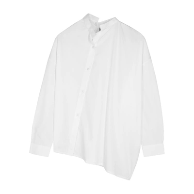 Shop Totême Noma White Asymmetric Cotton Shirt