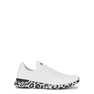 Shop Apl Athletic Propulsion Labs Techloom Wave White Knitted Sneakers
