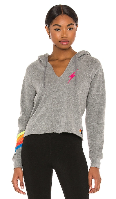 Aviator Nation Bolt Stitch Chevron 5 Hoodie In Heather & Neon Rainbow |  ModeSens