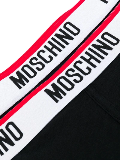 Shop Moschino Logo Waistband Boxer Sets In Black