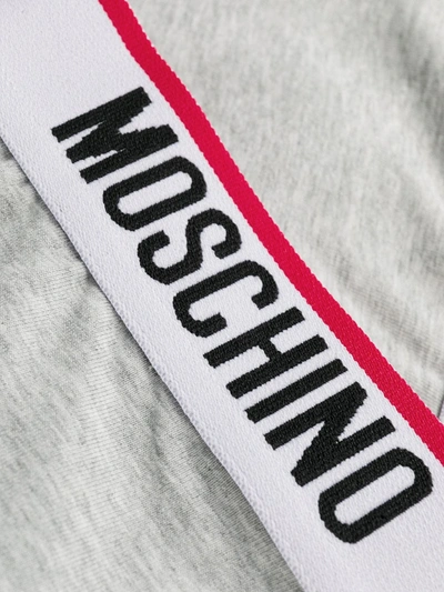 Shop Moschino Logo Waistband Three-pack Briefs In Grey