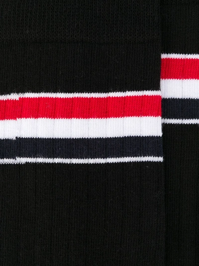 Shop Thom Browne Rwb Stripe Mid-calf Socks In Black